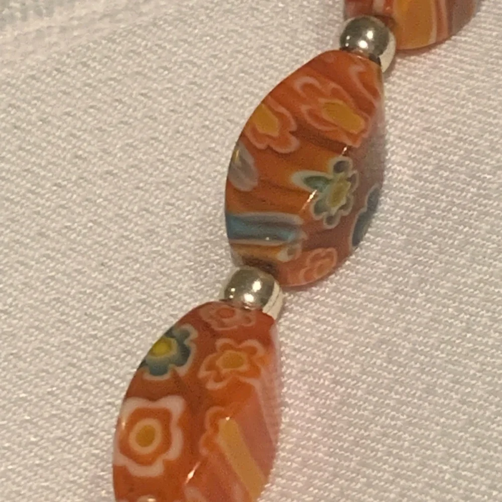 Unique Glass Beads (Mainly Orange) Total Length 21” can be made shorter w/clasp - Picture 12 of 16